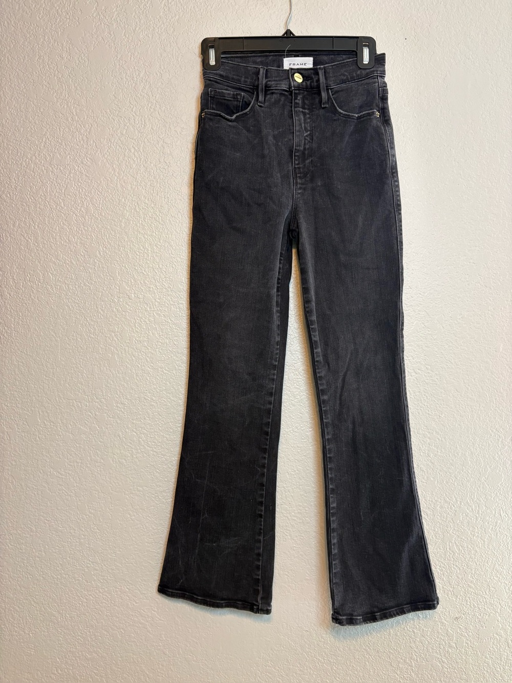 Frame Le Sylvie Kick Boot Black Denim Size 25